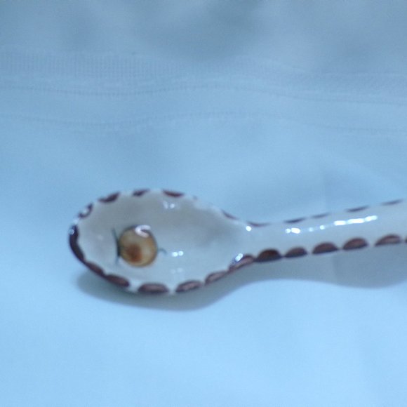 CAT Mexican Pottery Rooster Salso Guacamole Bowl with Ladle Spoon 3668 - Picture 8 of 11